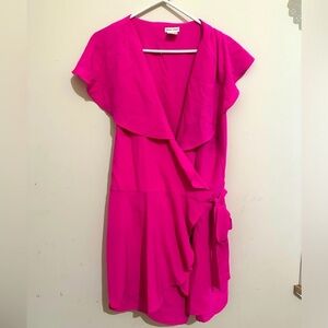 Main Strip 2X Hot Pink Wrap Style Romper